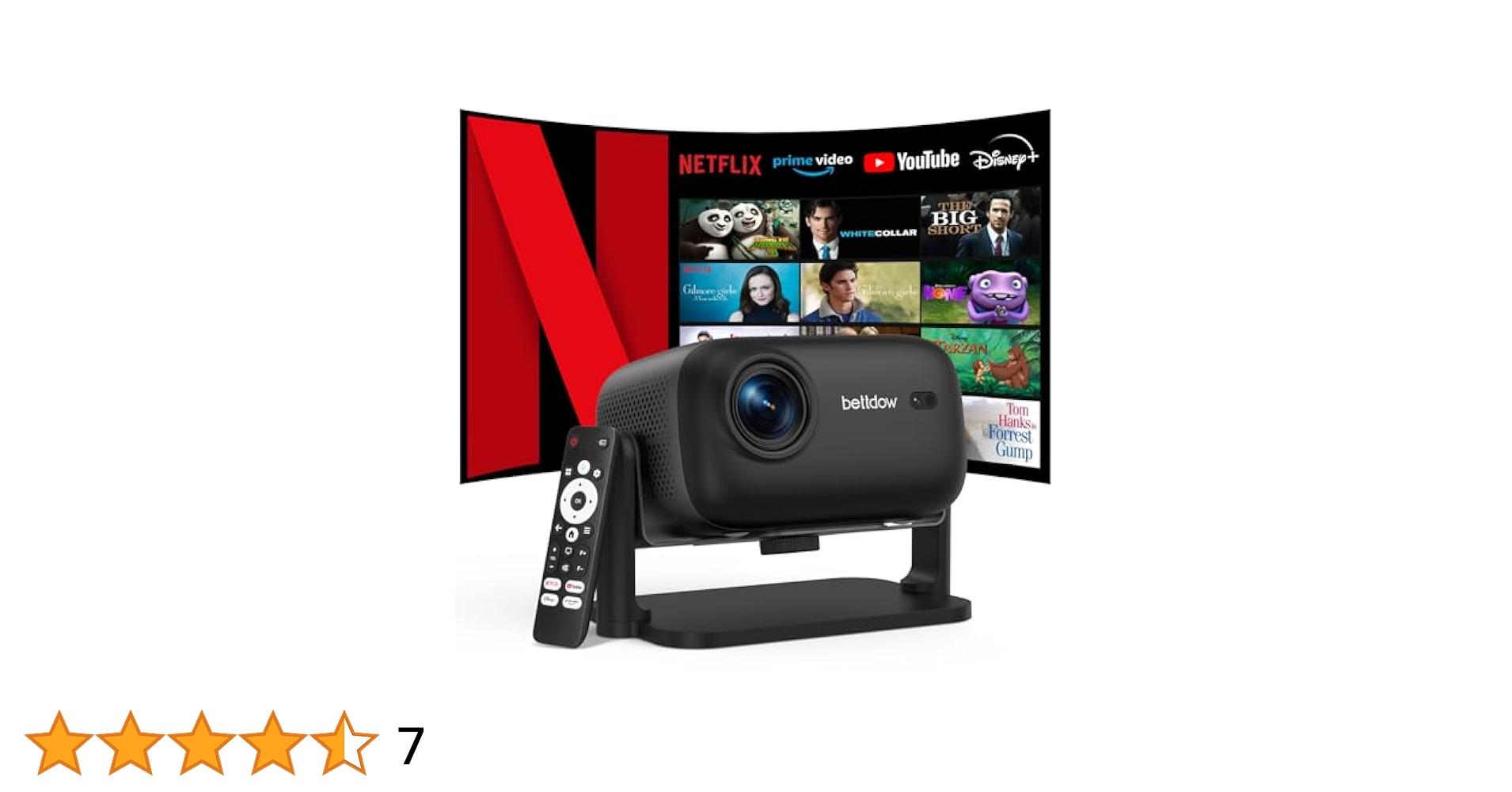 Netflix 公式 プロジェクター 300ANSI 1080p BETTDOW Netflix公式認証ブランド」BETTDOW プロジェクター 家庭用 完全